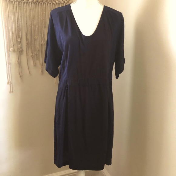 J Crew Navy Blue Silk T-shirt Tunic Dress